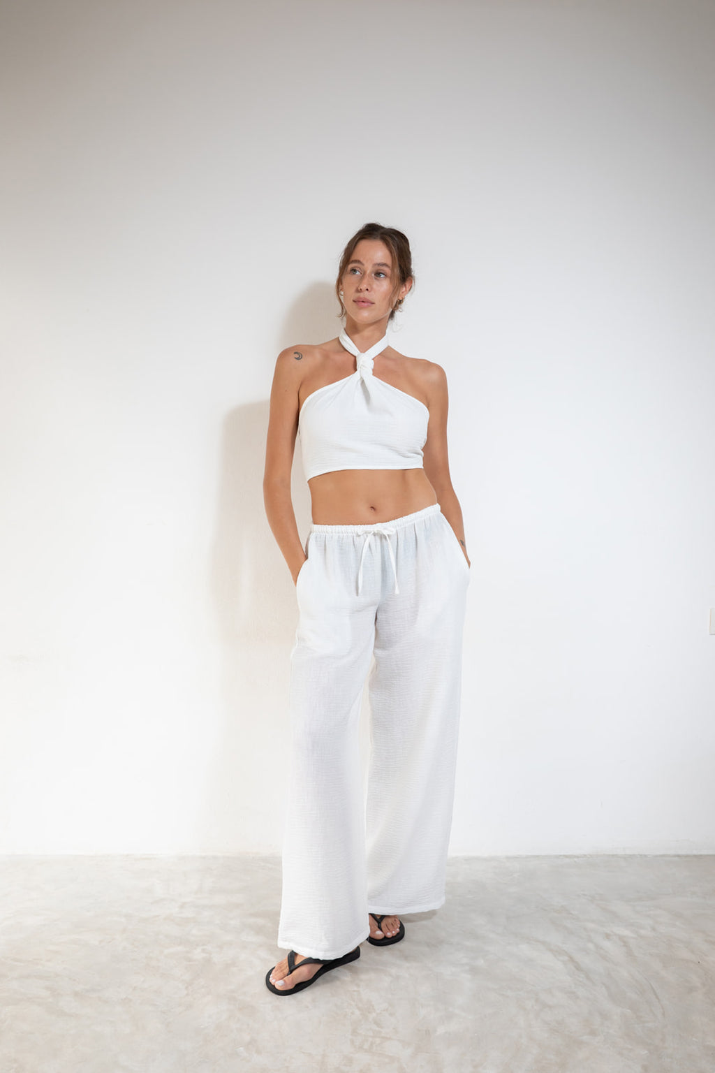 JAPÓN PANTS White linen