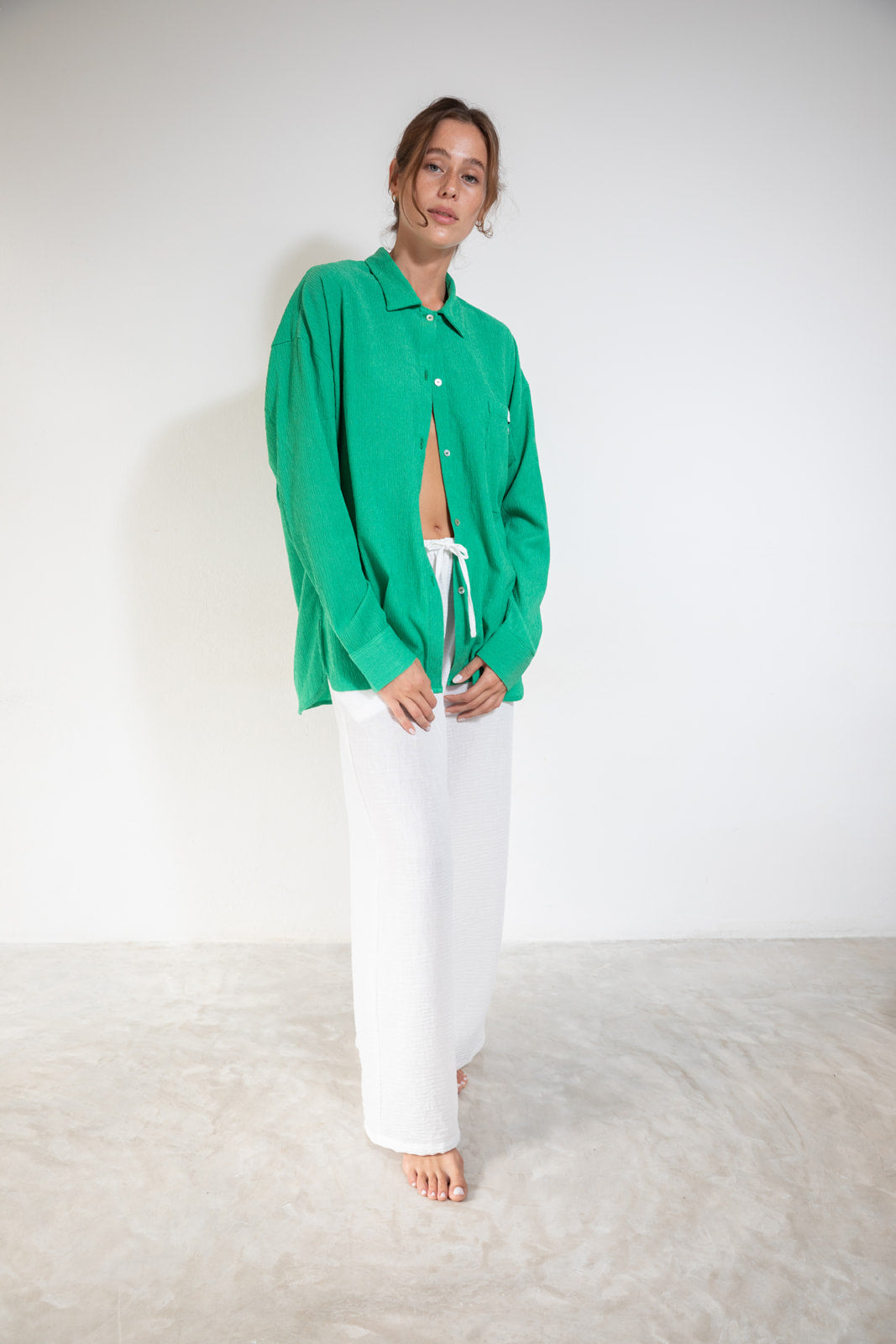 SUNSET SHIRT Wavy green