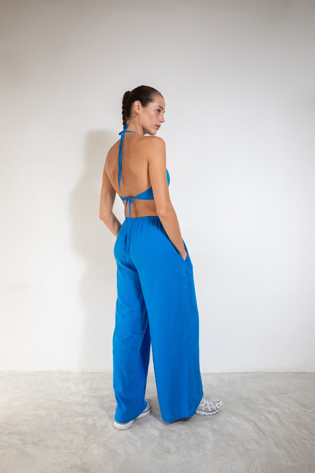 JAPÓN PANTS Electric blue linen