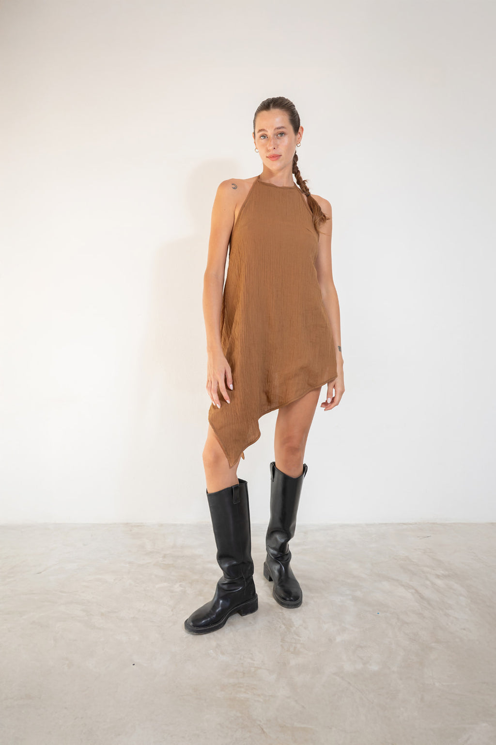 RIBBON dress caramel